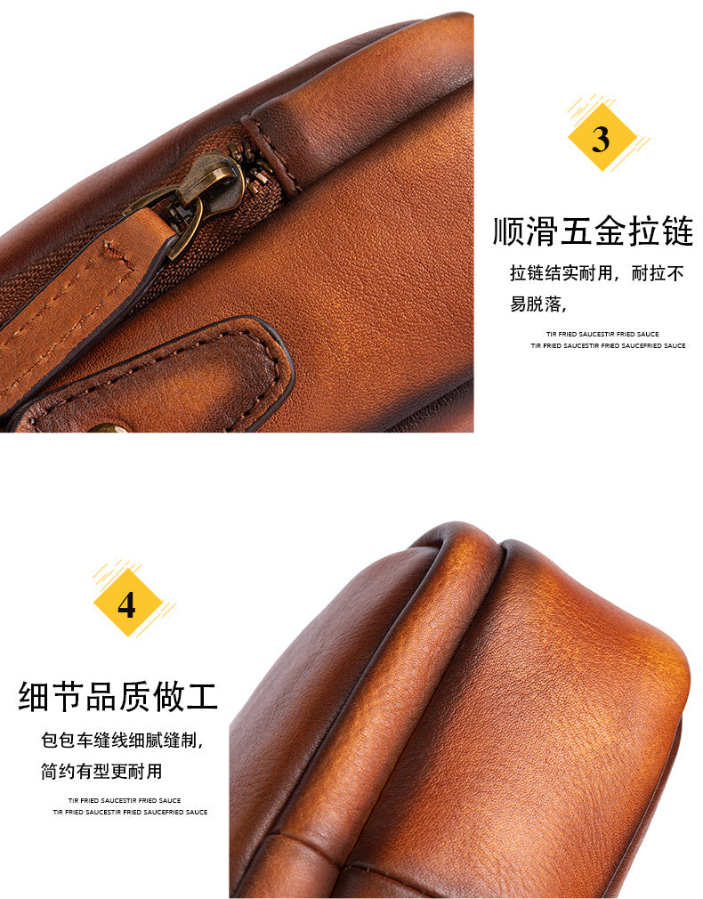 メンズショルダーバッグ牛革本革製ビジネス男性用斜めがけバッグ