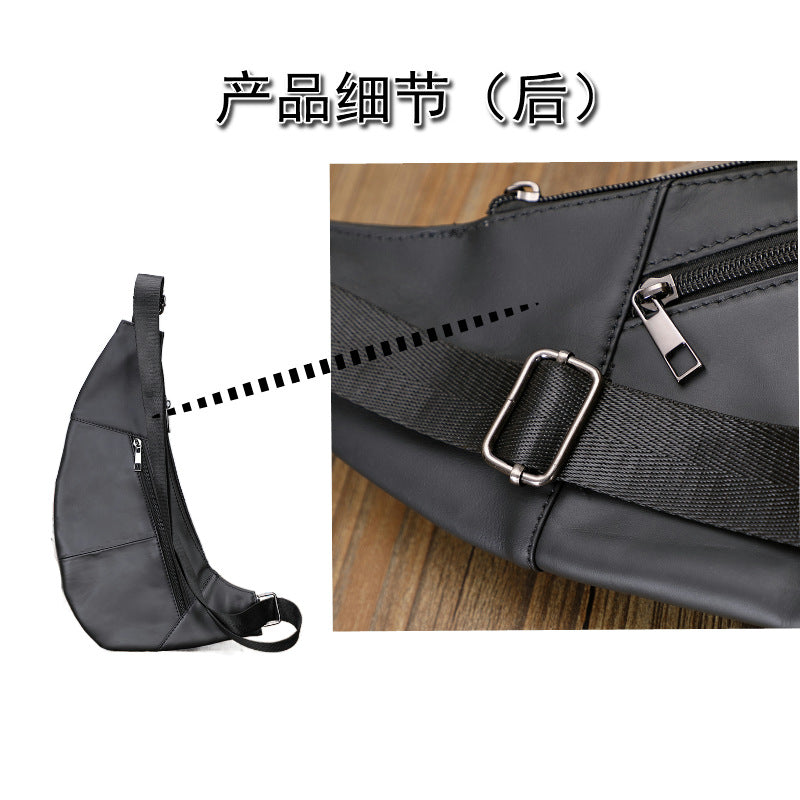 メンズバストバッグ牛革本革製スポーツファッション男性用斜めがけバッグショルダーバッグ