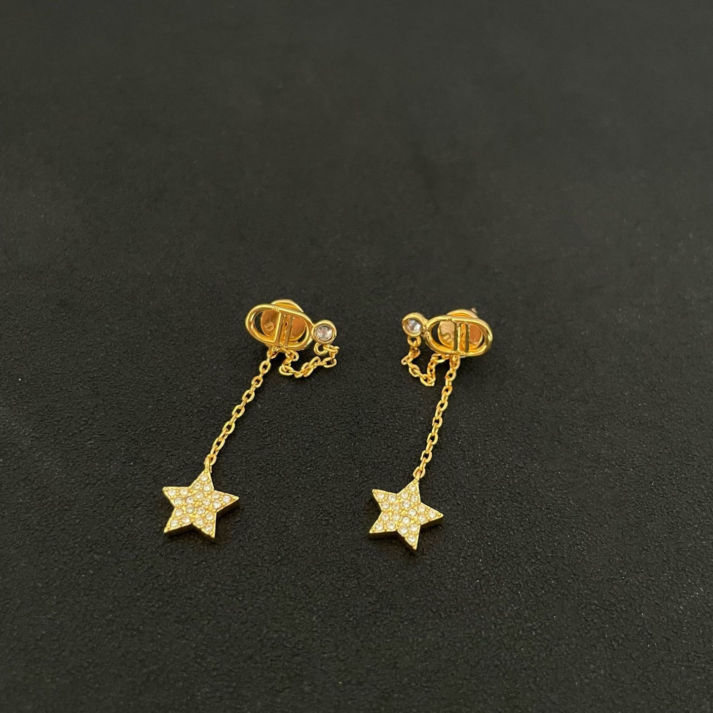 Earrings Hoshigata Pendant Cubic Chassis Long Earrings