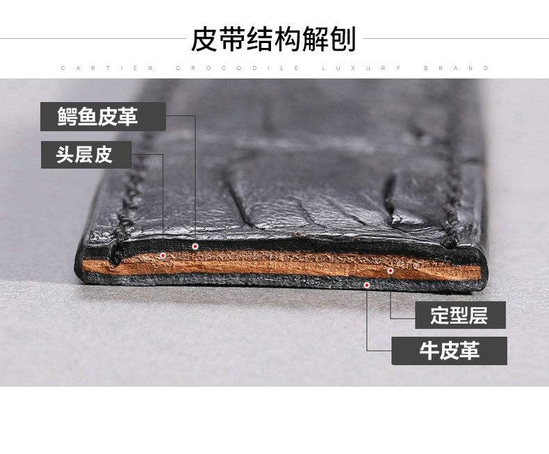 Crocodile Belly Skin Genuine Leather Men's Belt No Pieces Width 3.4cm High Quality Belt