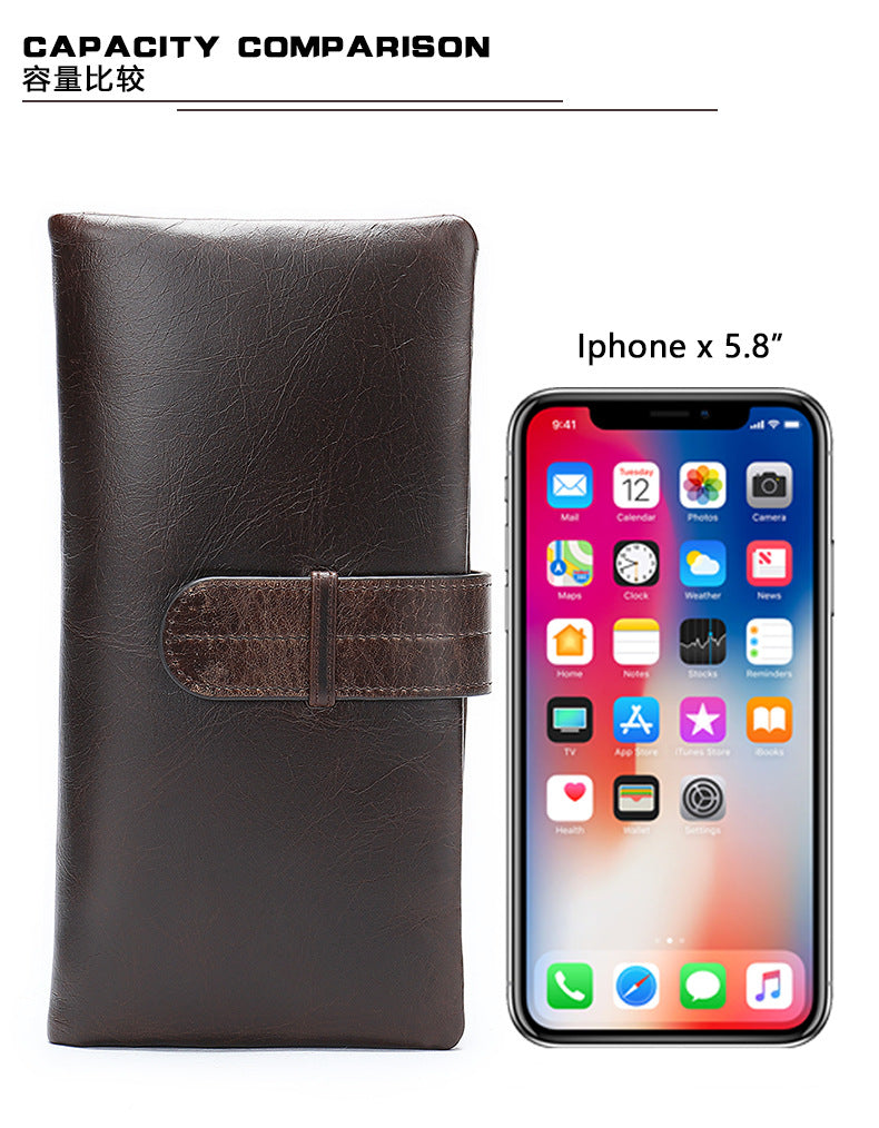 Men's Wallet RFID Coin Card Holder Retro Large Capacity Clutch Bag Men's Wallet