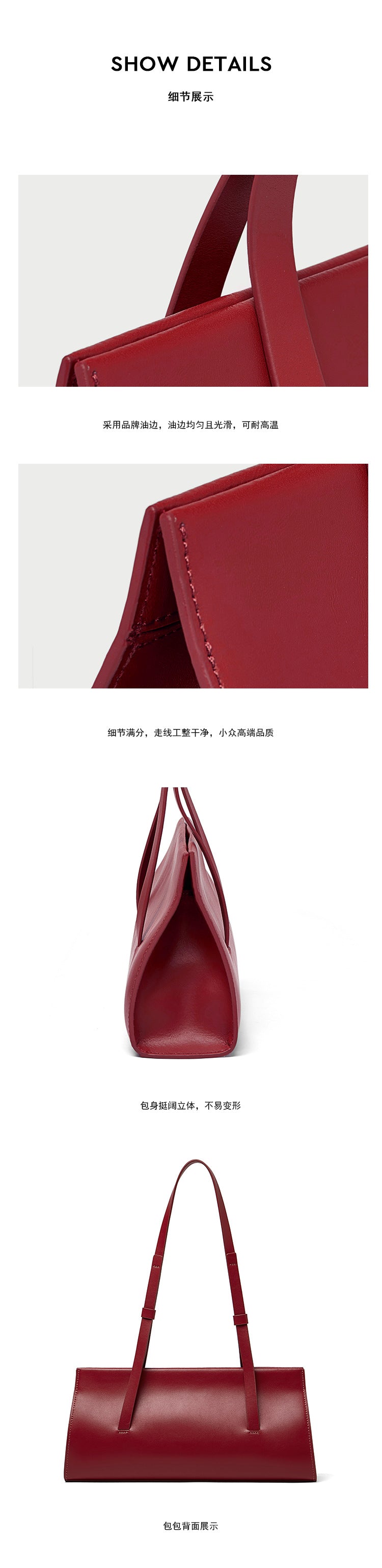 Genuine leather women's bag side single shoulder stick bag high quality shoulder bag goes with everything