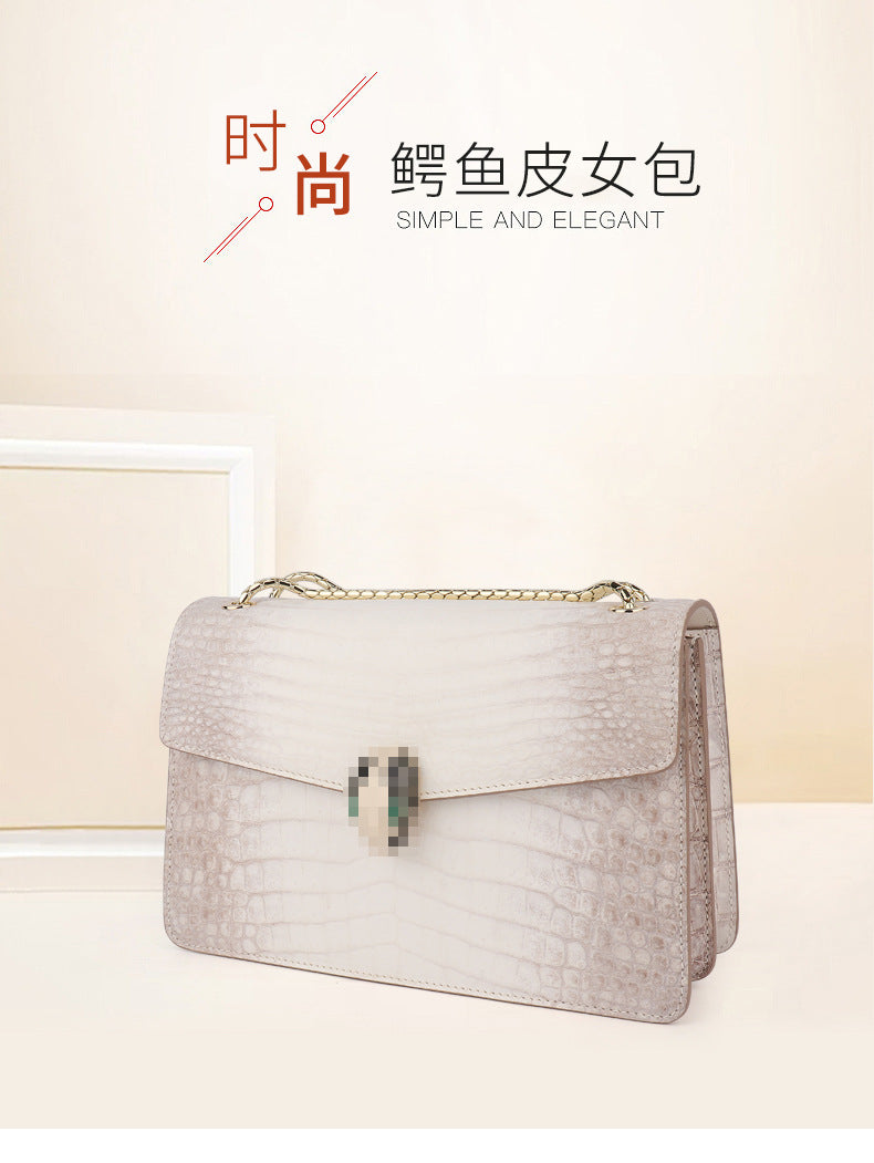 クロコダイル革の女性用バッグ本革の女性用バッグ大サイズ 2wayバッグ 斜めがけバッグハンドバッグ