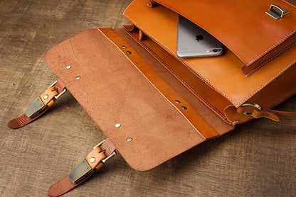 Men's original handmade cowhide genuine leather Korean fashion shoulder bag casual retro crossbody bag 