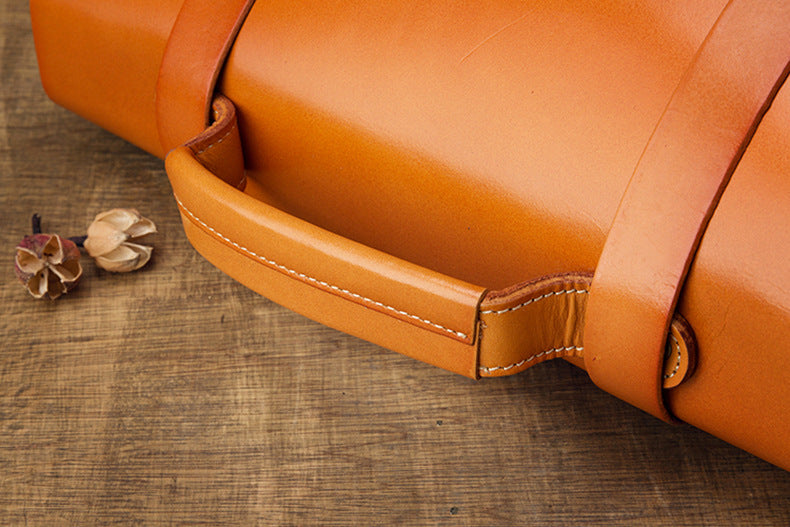 Men's original handmade cowhide genuine leather Korean fashion shoulder bag casual retro crossbody bag 