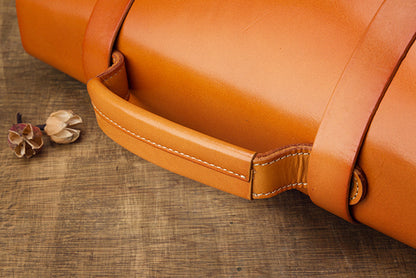 Men's original handmade cowhide genuine leather Korean fashion shoulder bag casual retro crossbody bag 