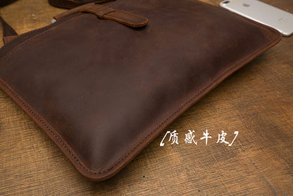 メンズハンドバッグ手提げかばん手作業牛皮本革製ショルダーバッグレトロカジュアルビジネスブリーフケースファイルバッグ