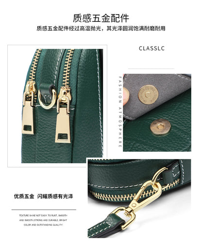 Ladies' mobile bag Women's genuine leather mini bag Vertical key shoulder bag Casual Shoulder bag that goes with anything. Pochette