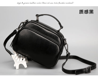 Genuine leather cowhide bag Stylish women's crossbody bag Casual handbag that goes with anything Shoulder bag.Pochette