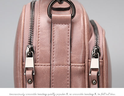Genuine leather cowhide bag Stylish women's crossbody bag Casual handbag that goes with anything Shoulder bag.Pochette