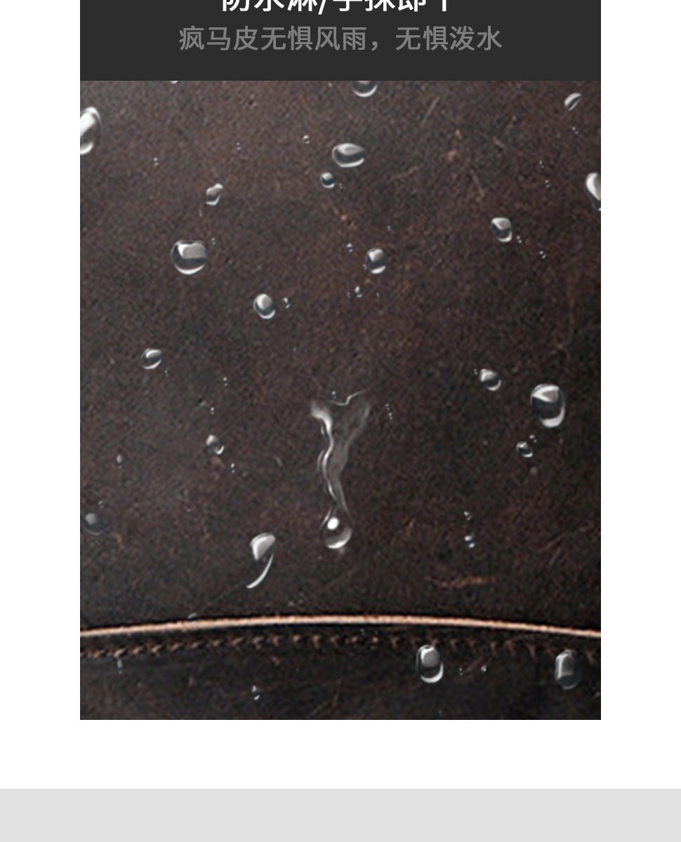 Men's Waist Pouch Cowhide Genuine Leather Fashion Men's Bust Bag 
