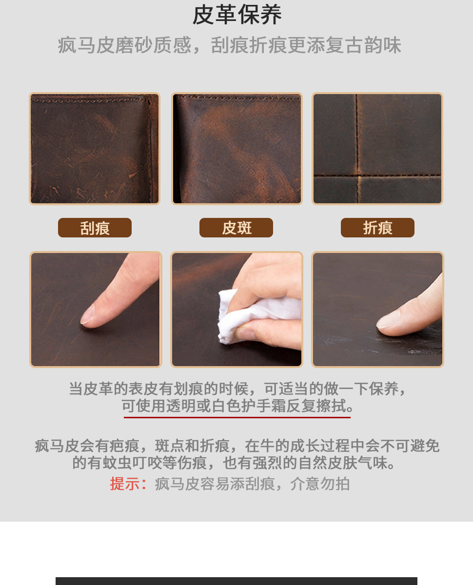 Men's Waist Pouch Cowhide Genuine Leather Fashion Men's Bust Bag 