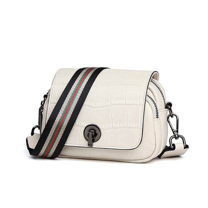 Genuine Leather Bag Women's Fashion Broadband Fish Pattern Casual Retro Shoulder Bag.Pochette