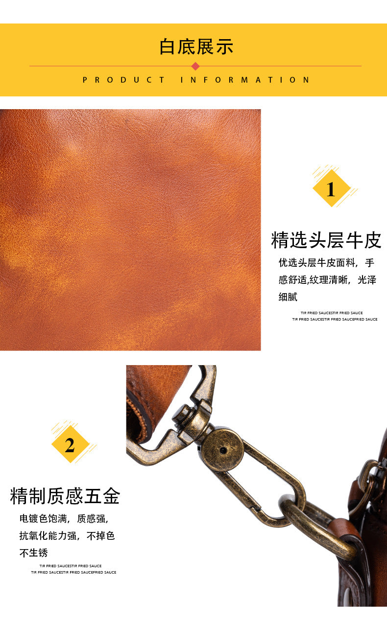 メンズショルダーバッグ牛革本革製ビジネス男性用斜めがけバッグ
