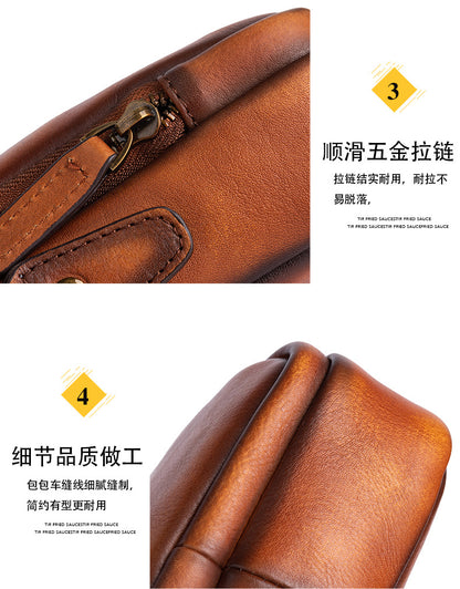 メンズショルダーバッグ牛革本革製ビジネス男性用斜めがけバッグ