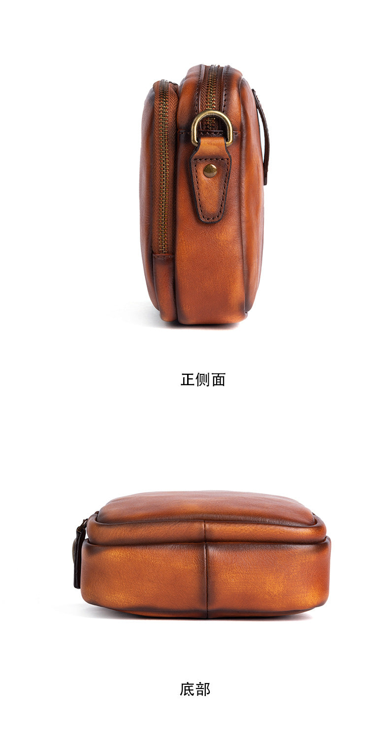 メンズショルダーバッグ牛革本革製ビジネス男性用斜めがけバッグ