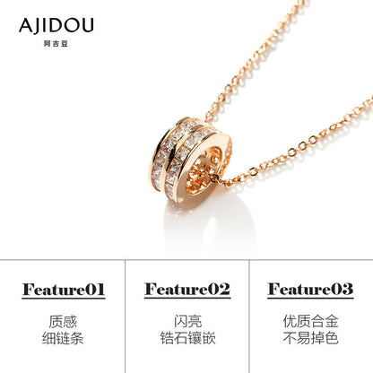 AJIDOU 小蛮腰ネックレス鎖骨チェーンローズゴールド気質ネックレスプレゼント