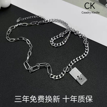 Ceadry kledle ファッションストリートヒップホップカップルネックレス男女共通ネックレス色落ちしない520プレゼント