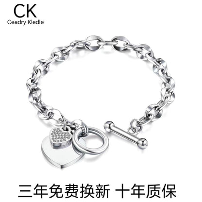 Ceadry kledle ファッションinsハート色落ちしない個性OT学生ブレスレット女性彼女へバレンタインプレゼント
