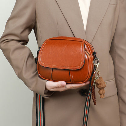 Women's bag crossbody bag luxury genuine leather broadband armpit bag simple casual shoulder bag.Pochette