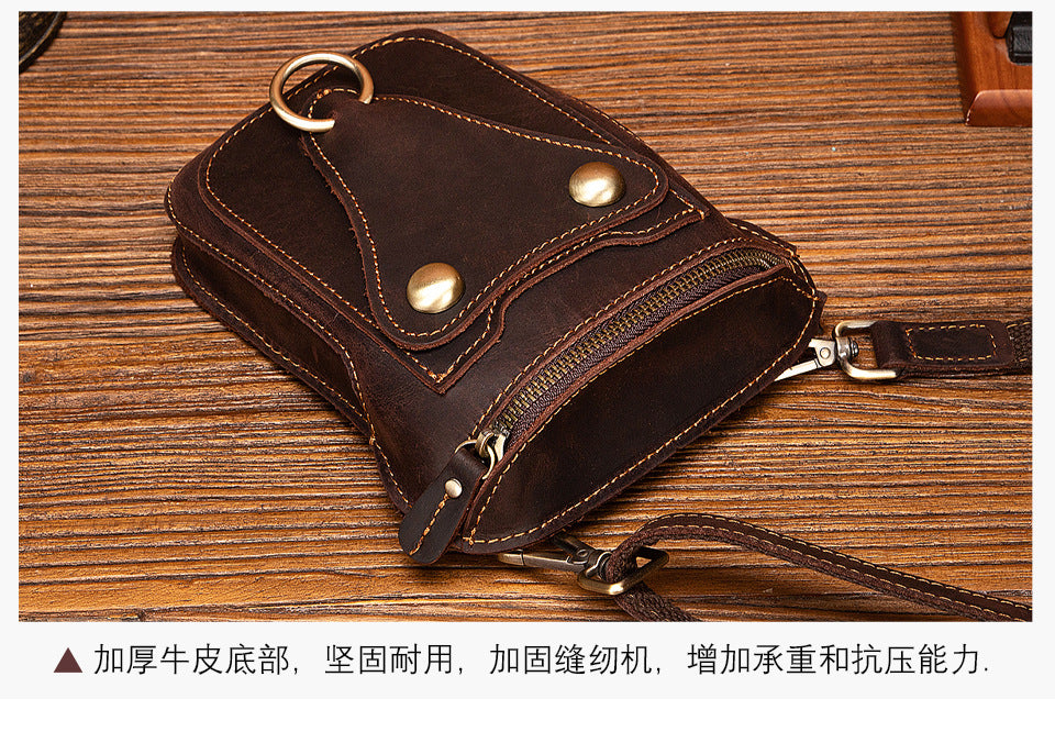 Men's Shoulder Bag Cowhide Genuine Leather Retro Fashion Casual Men's Crossbody Bag 