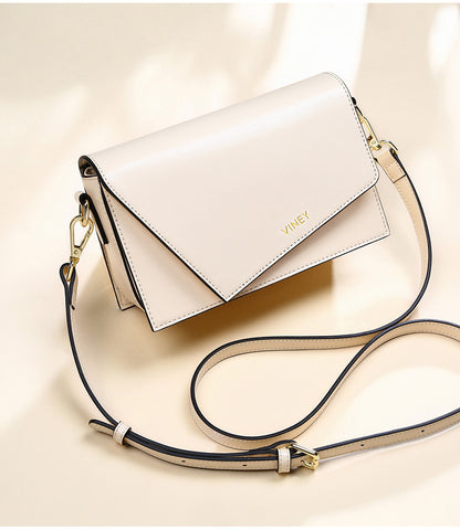 Genuine leather bag ladies bag mini square bag crossbody bag simple elegant shoulder bag. pochette