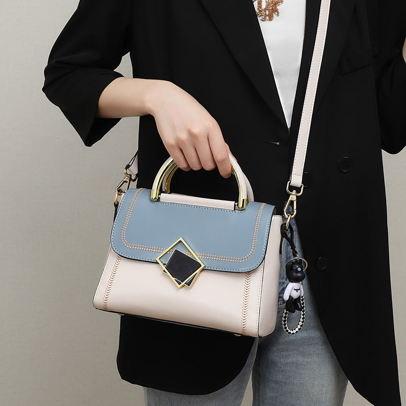Women's Bag Luxury Crossbody Bag Genuine Leather Underarm Bag Color Matching Handbag Fashion Shoulder Bag.Pochette