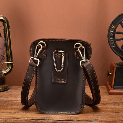 Men's Shoulder Bag Cowhide Genuine Leather Retro Fashion Casual Men's Crossbody Bag 