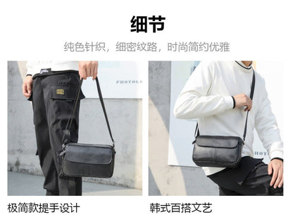 メンズショルダーバッグ牛革本革製レトロカジュアル男性用斜めがけバッグメッセンジャーバッグ