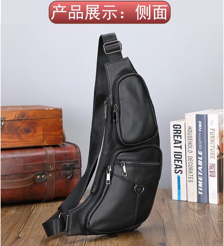 メンズバストバッグ牛革本革製スポーツファッション男性用斜めがけバッグショルダーバッグ