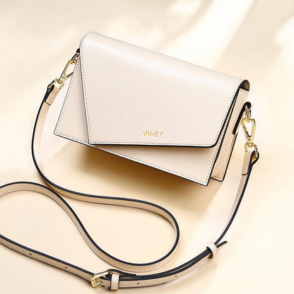 Genuine leather bag ladies bag mini square bag crossbody bag simple elegant shoulder bag. pochette