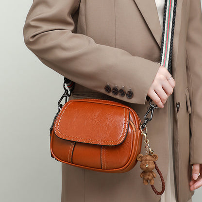Women's bag crossbody bag luxury genuine leather broadband armpit bag simple casual shoulder bag.Pochette