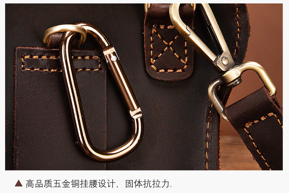 Men's Shoulder Bag Cowhide Genuine Leather Retro Fashion Casual Men's Crossbody Bag 