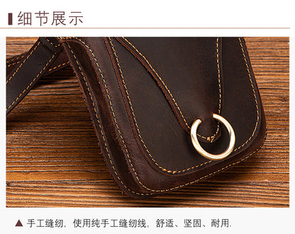 Men's Shoulder Bag Cowhide Genuine Leather Retro Fashion Casual Men's Crossbody Bag 