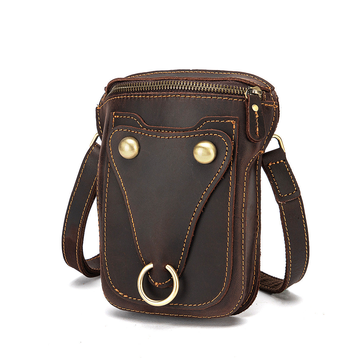 Men's Shoulder Bag Cowhide Genuine Leather Retro Fashion Casual Men's Crossbody Bag 