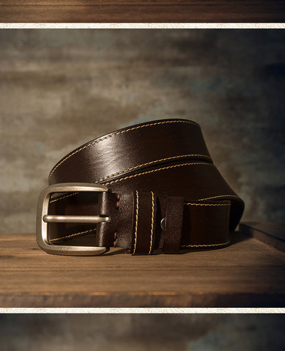 Men's Belt Handmade Genuine Cowhide Leather Large Size Fat 150cm Extra Long Casual Fashion Belt for Men 