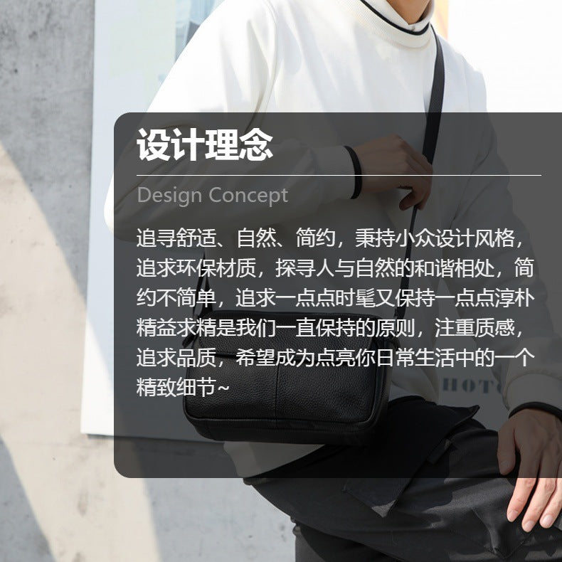 メンズショルダーバッグ牛革本革製レトロカジュアル男性用斜めがけバッグメッセンジャーバッグ