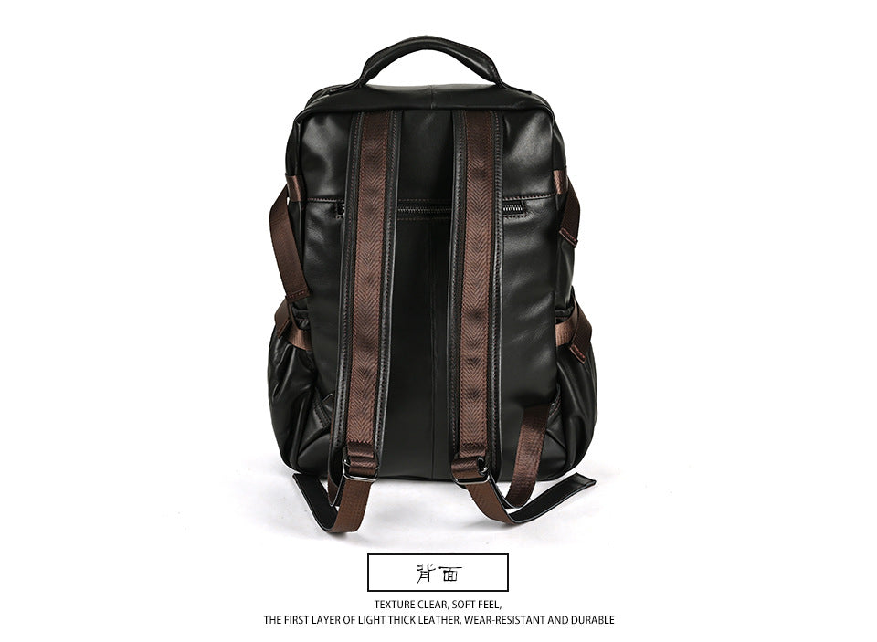 Men's backpack cowhide genuine leather retro casual business travel bag for men computer bag 