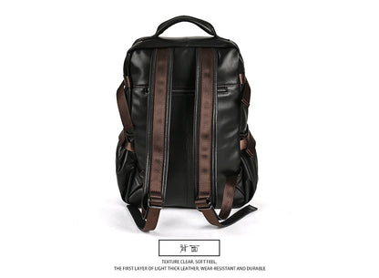 Men's backpack cowhide genuine leather retro casual business travel bag for men computer bag 