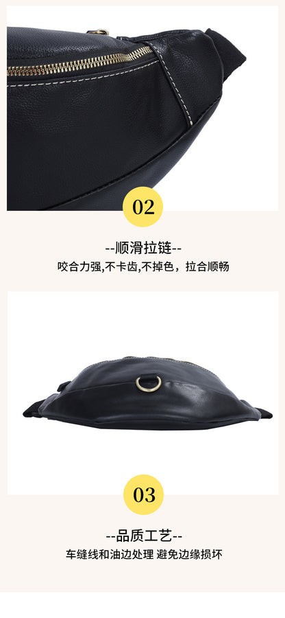 メンズ斜めがけバッグ牛革本革製レトロファッションビジネス通勤男性用ウエストポーチ