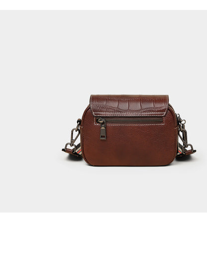 Genuine Leather Bag Women's Fashion Broadband Fish Pattern Casual Retro Shoulder Bag.Pochette