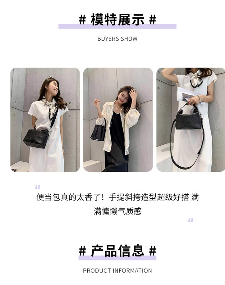 Sheep leather bucket bag Stylish simple crossbody bag Shoulder bag Luxury shoulder bag. Pochette