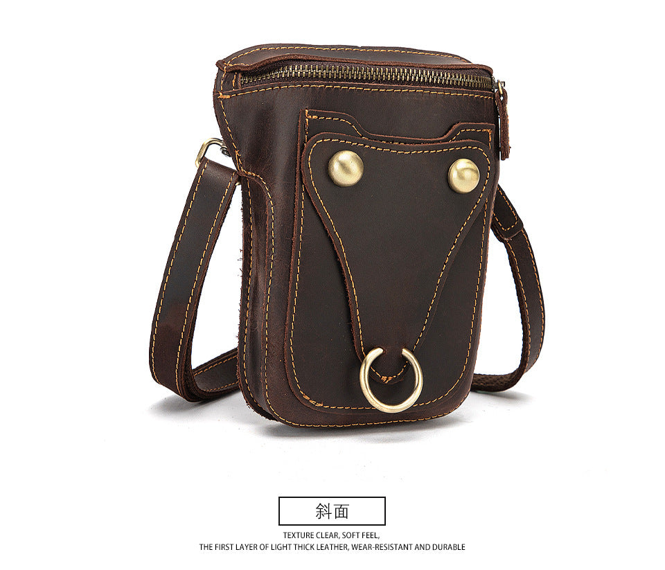 Men's Shoulder Bag Cowhide Genuine Leather Retro Fashion Casual Men's Crossbody Bag 