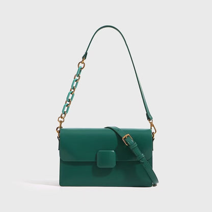 Acrylic chain back luxury genuine leather women's bag trendy fashion diagonal armpit bag shoulder bag.pochette