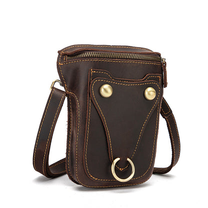 Men's Shoulder Bag Cowhide Genuine Leather Retro Fashion Casual Men's Crossbody Bag 