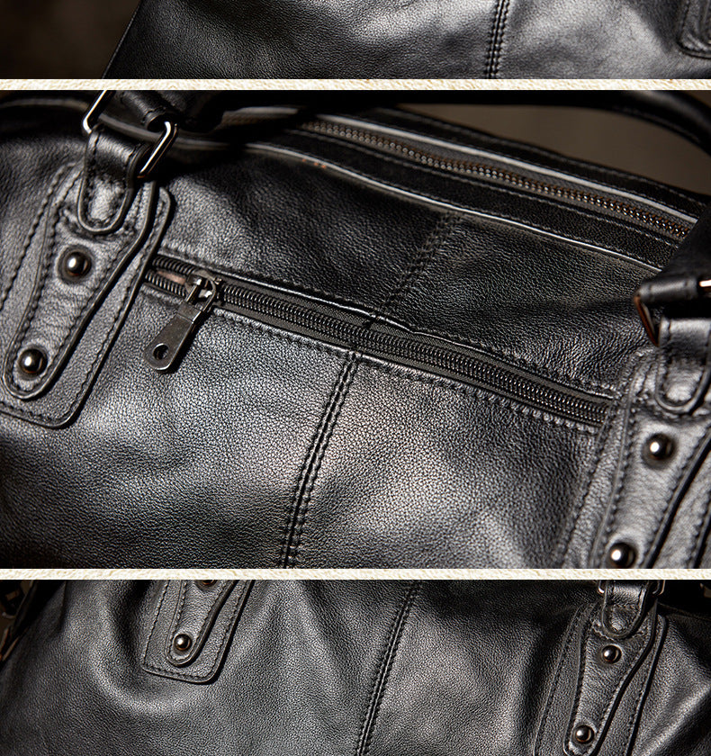 Men's travel bag, handmade genuine cowhide leather, large capacity handbag, business trip, short distance, luggage bag, men's shoulder bag, crossbody bag 
