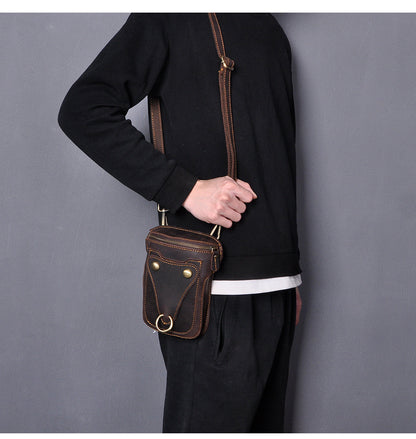 Men's Shoulder Bag Cowhide Genuine Leather Retro Fashion Casual Men's Crossbody Bag 
