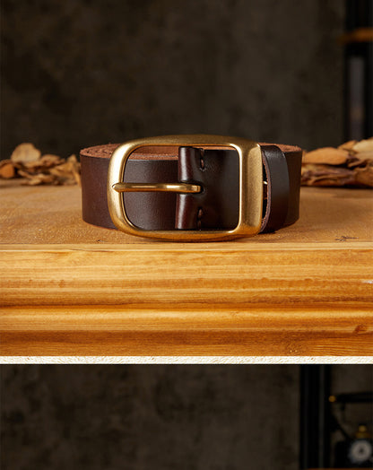 Men's Belt Handmade Genuine Cowhide Leather Needle Buckle Casual Vintage Unique Men's Belt 