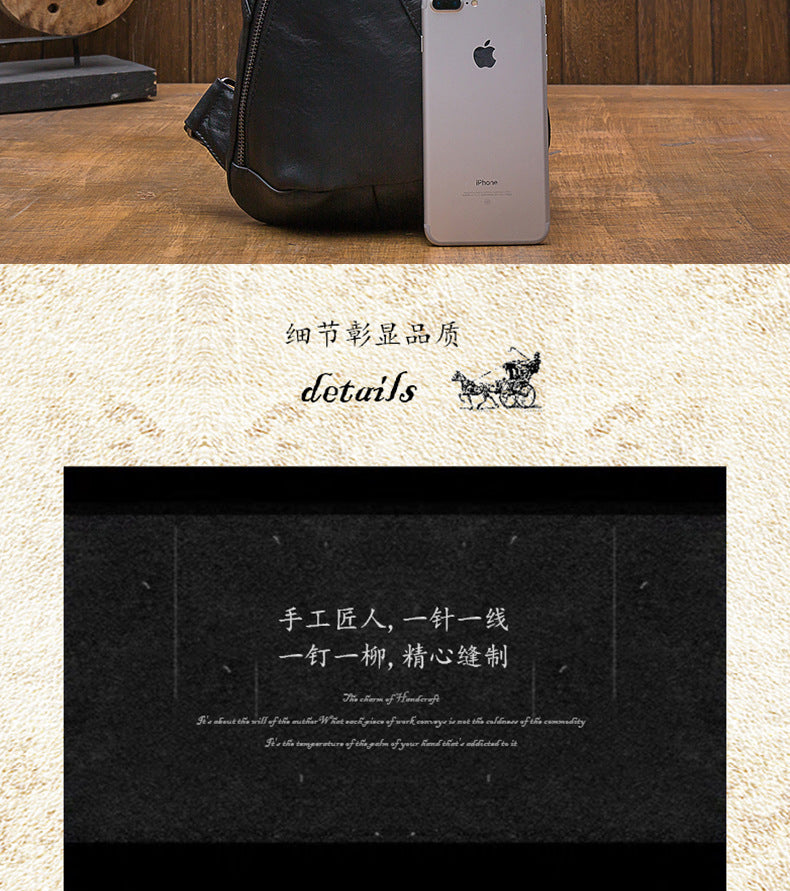 メンズバストバッグ 手作り 韩国ファッション ショルダーバッグ  ファッションスポーツ斜めがけバッグ