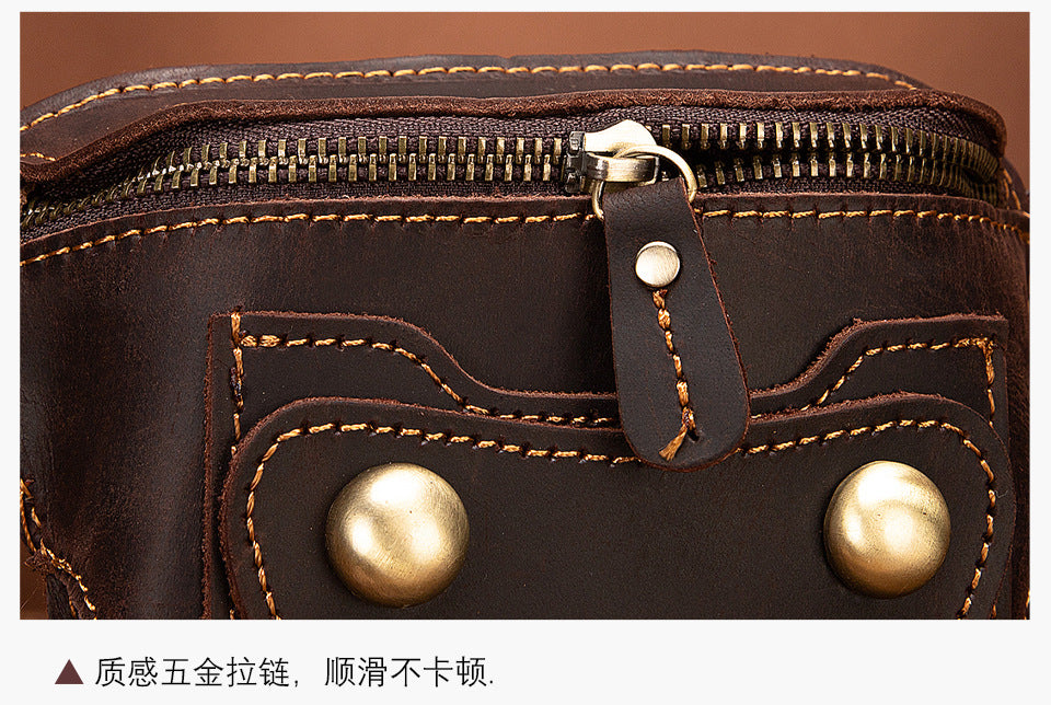 Men's Shoulder Bag Cowhide Genuine Leather Retro Fashion Casual Men's Crossbody Bag 